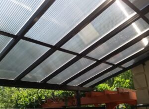 polycarbonate sheets on steel framing